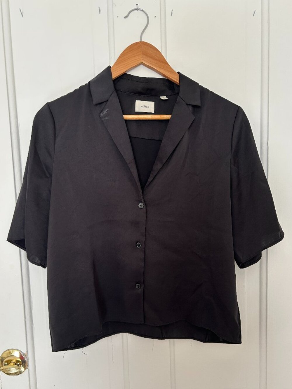 Aritzia Wilfred Cropped Short Sleeve Blouse